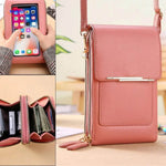 sac bandoulière à écran tactile coloris rose, compact et durable