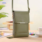 sac bandoulière à écran tactile coloris vert, compact et durable
