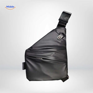 sac bandouliere noir mat unisexe vue de gauche sac de poitrine leger