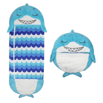 sac de couchage peluche motif baby shark en bleu clair pour enfants