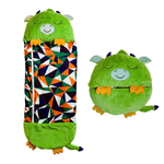 sac de couchage peluche en forme de dragon vert pour enfants