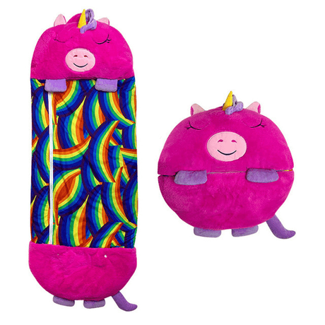 sac de couchage peluche motif licorne coloris rose pour enfants