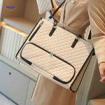 sac à main isotherme beige et noir avec compartiment repas et étui accessoire inclus