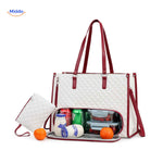 sac isotherme blanc et rouge chic avec compartiments organisés pour le repas du midi