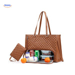 sac isotherme marron avec grands compartiments spacieux pour emporter repas et affaires