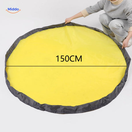 infographie des dimensions du sac zippé rangement jouets avec mesures en centimètres