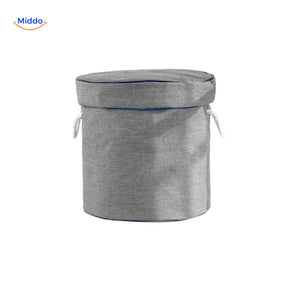 sac zippé rangement jouets gris au design de base sans motif, sobre et pratique