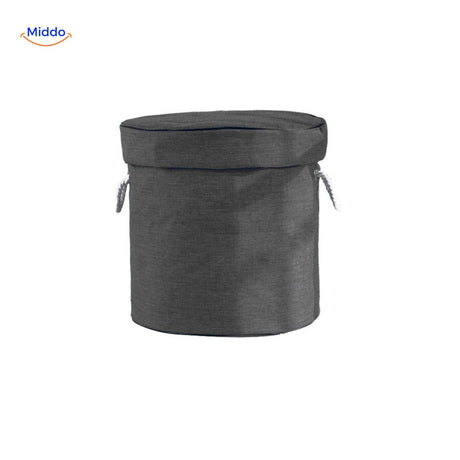 sac de rangement jouets en coloris gris foncé, discret et polyvalent