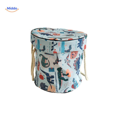 vue intérieure du sac zippé jouets montrant la capacité et la doublure