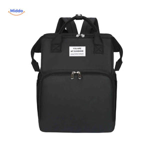 sac à langer noir moderne et sobre, parfait pour les parents qui recherchent l'élégance
