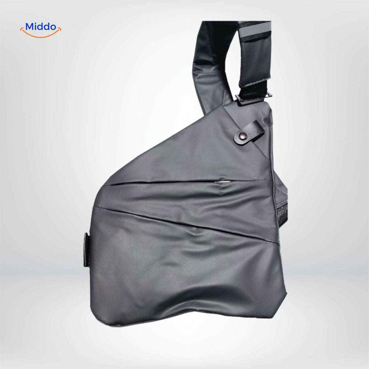 sac de poitrine noir unisexe vue de face bandouliere reglable leger