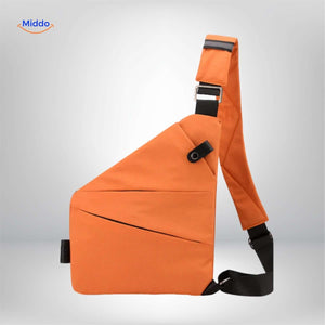 sac de poitrine orange stylé bandouliere unisexe leger et reglable