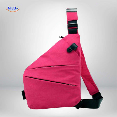 sac de poitrine rose compact crossbody reglable unisexe vue produit