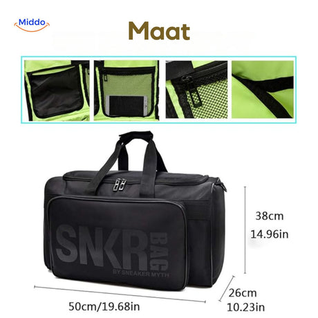 guide des dimensions du sac de voyage avec details interieurs gris et capacite indiquee
