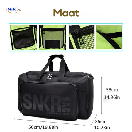 guide des dimensions du sac de voyage avec details interieurs gris et capacite indiquee