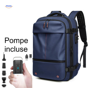 sac de rangement sous vide VacuPro bleu marine avec pompe électrique incluse pour compression facile