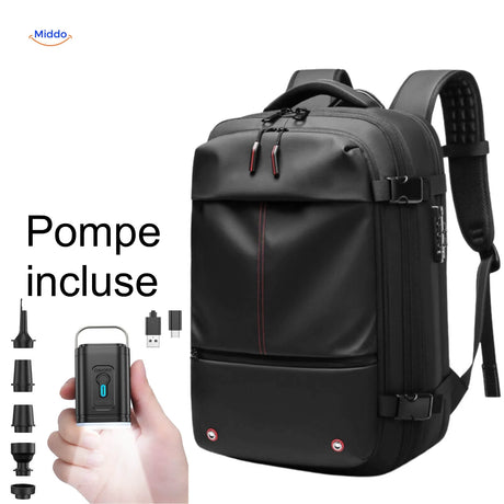 sac de rangement sous vide VacuPro noir avec pompe électrique incluse pour compression facile