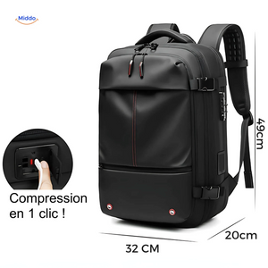 sac sous vide VacuPro noir avec pompe intégrée, compression de l'air en un clic