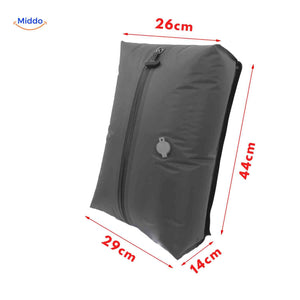 sac de voyage à compression vacuum avec valve et fermeture éclair étanche, vue détail