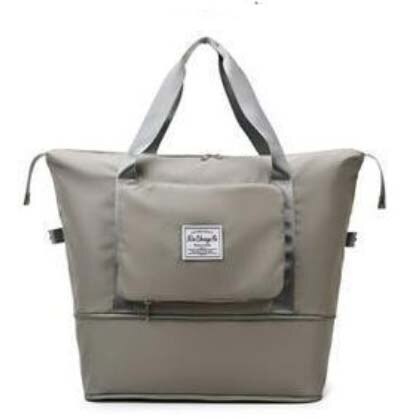 sac de voyage pliable imperméable grande capacité en coloris gris, vue d'ensemble