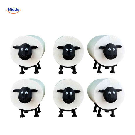 lot de 6 porte-rouleaux wc moutons, set pratique et amusant pour la salle de bain