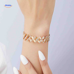 set de bracelets réglables morphix en or, argent, rouge et multicolore, vue d'ensemble