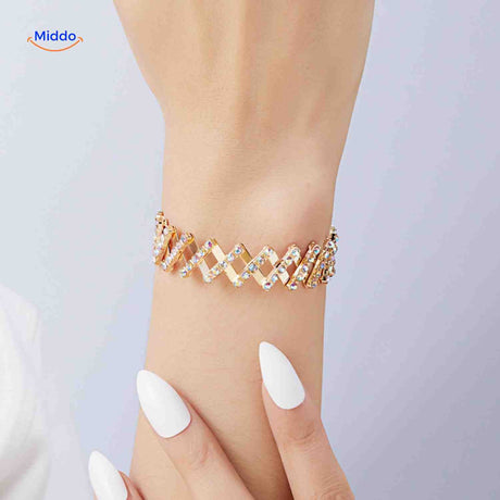 set de bracelets réglables morphix en or, argent, rouge et multicolore, vue d'ensemble