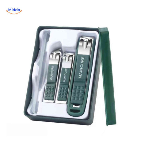 set coupe-ongles anti-éclaboussures avec étui de rangement moderne et élégant