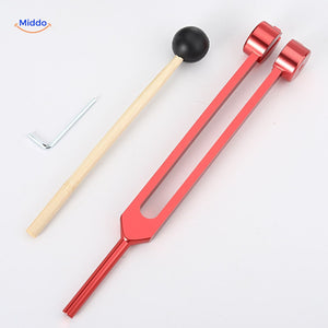 set de diapason thérapeutique coloris rouge pour l'équilibre des fréquences