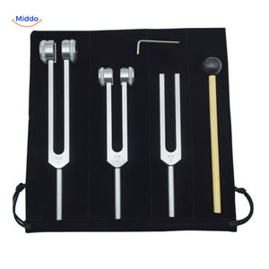 set de diapasons thérapeutiques 128 Hz, 256 Hz et 512 Hz pour la guérison fréquentielle