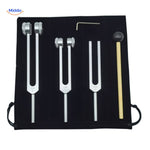 set de diapasons thérapeutiques 128 Hz, 256 Hz et 512 Hz pour la guérison fréquentielle