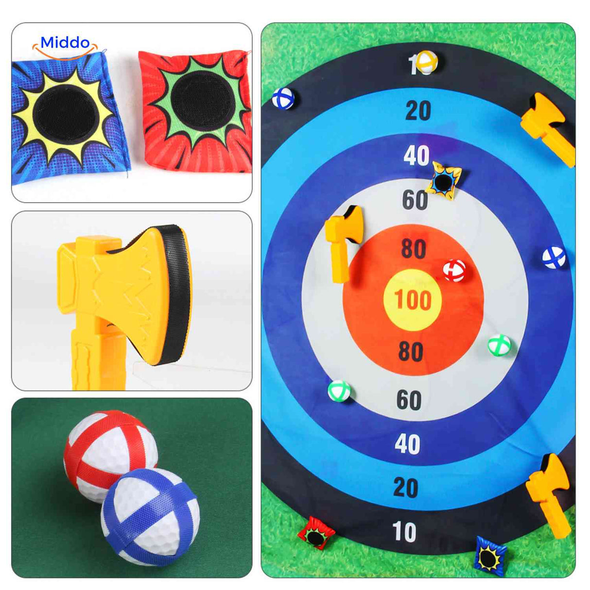 balles et accessoires du set de golf interactif pour enfants, contenu du kit