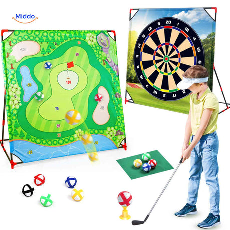 set de golf avec cible verte et dartboard pour l'entraînement sportif des enfants