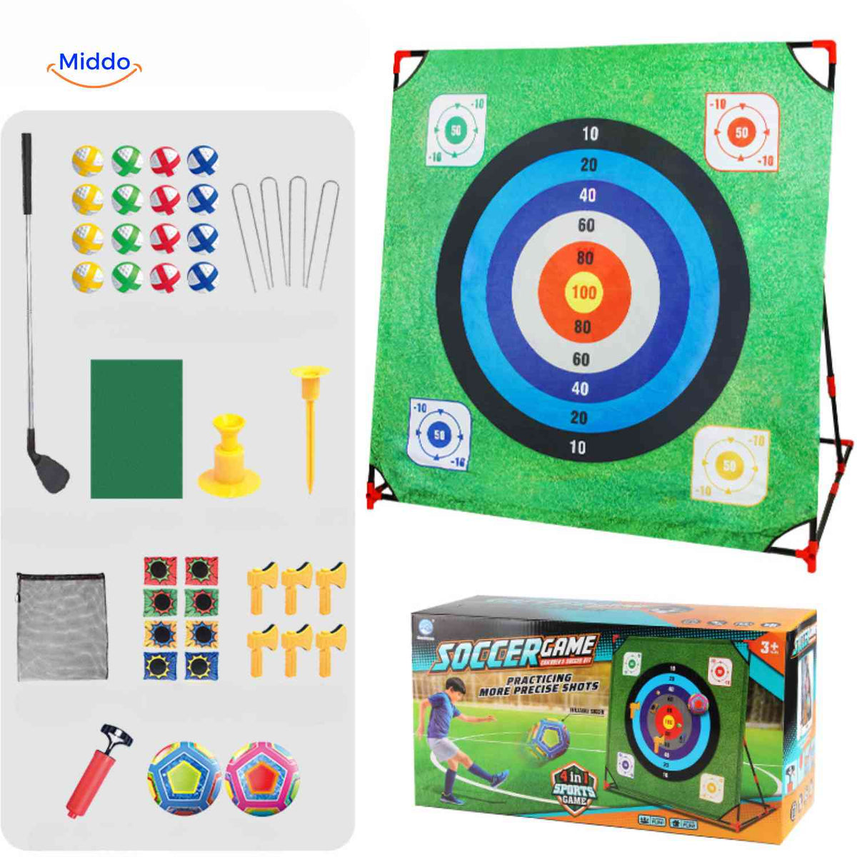 set de golf interactif avec cible de tir, jeu de sport pour enfants à l'extérieur
