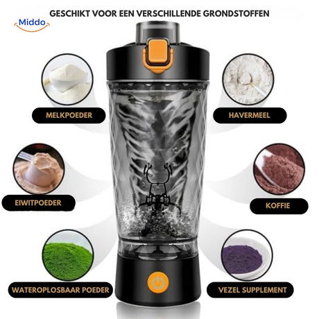shaker électrique rechargeable compatible poudre de protéine et flocons d'avoine, design portable