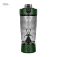 shaker électrique coloris rose avec pod de rangement détachable pour compléments alimentaires