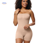 ShapelyFit Bodysuit sans bretelles en couleur sable, style sans coutures Middo