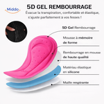 short vélo femme avec protection des hanches, gros plan sur le tissu respirant