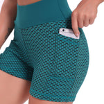 short de yoga taille haute coloris vert, soutien et confort parfaits en mouvement