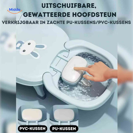 appuie-tête extensible de la chaise de bain bébé avec coussin en PU et PVC doux