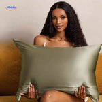 silkora kussensloop olijfgroen satijn pillowwww.middo.nl