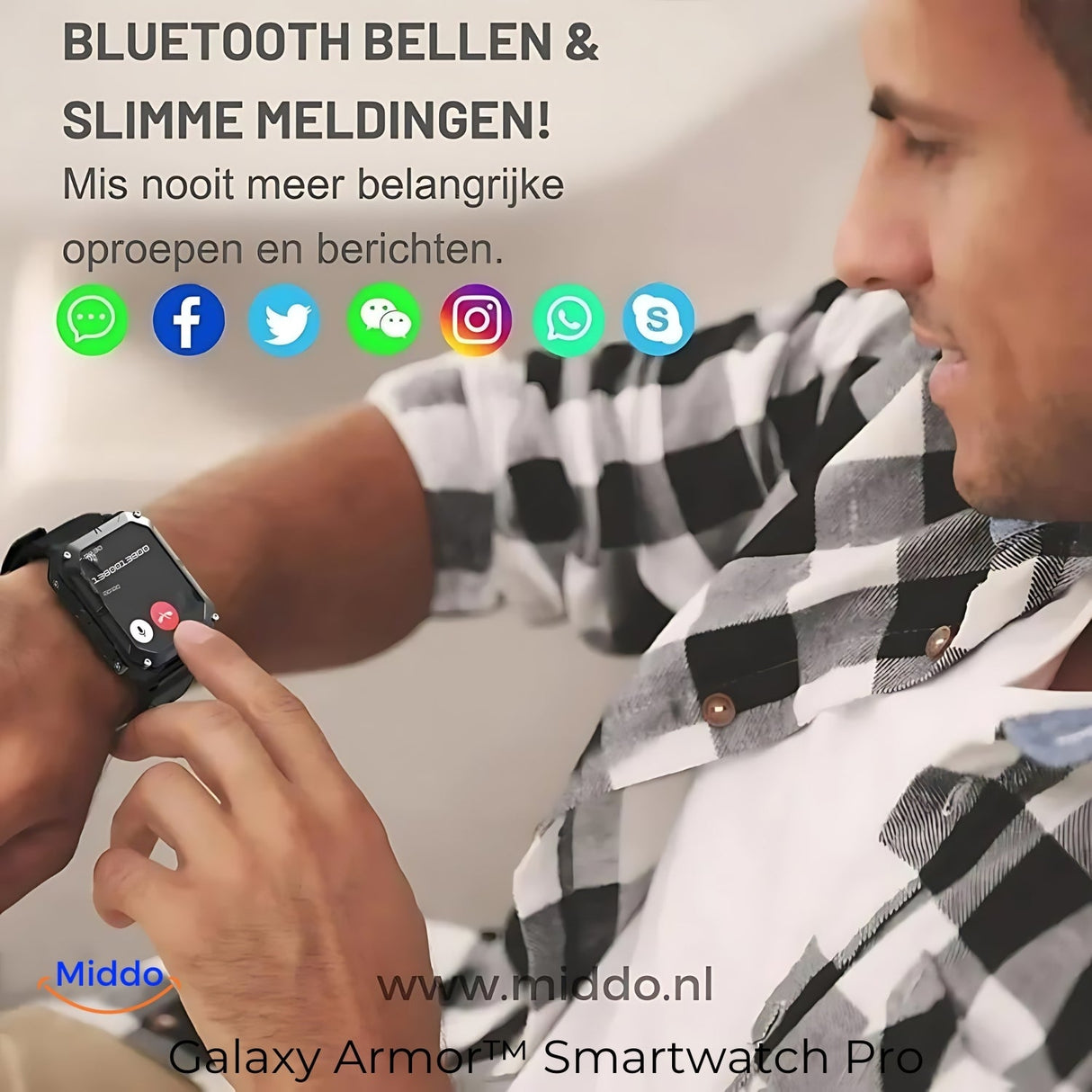 montre connectée galaxy armor pro avec appels bluetooth et notifications en temps réel