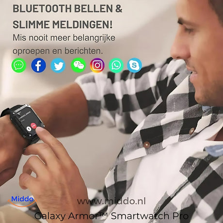 montre connectée galaxy armor pro avec appels bluetooth et notifications en temps réel