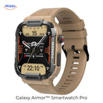 montre connectée galaxy armor pro coloris kaki édition limitée, compatible iOS et Android