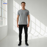 smileywave tshirt grijs casual basic voor heren www.middo.nl