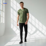 smileywave tshirt groen basic heren outfit www.middo.nl