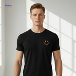 smileywave tshirt zwart closeup met smileywave logo www.middo.nl