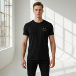 smileywave tshirt zwart strak design casual herenmode www.middo.nl