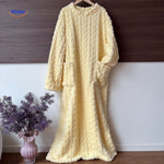 snugglewear dekenjurk geel zacht fleece lang model www.middo.nl