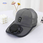 photo produit de la casquette Solarix grise avec ventilateur solaire www.middo.fr